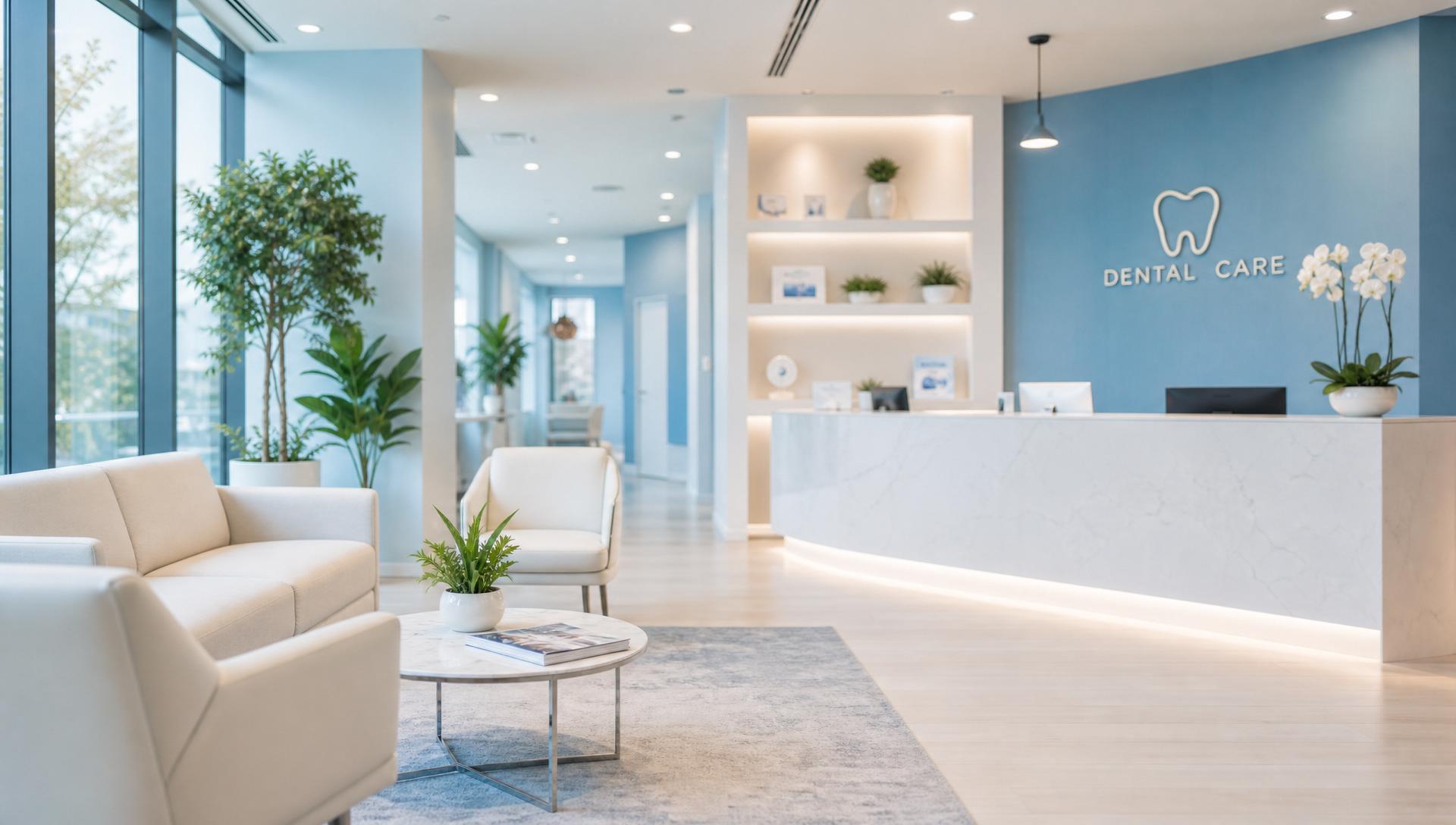 Modern reception area at Marina Al Mina Dental Clinic